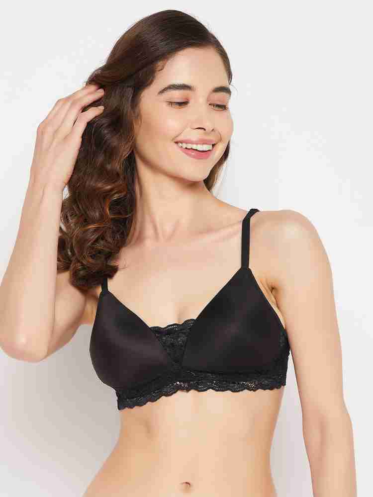 Buy Clovia Lace Solid Padded Demi Cup Underwired T-shirt Bra