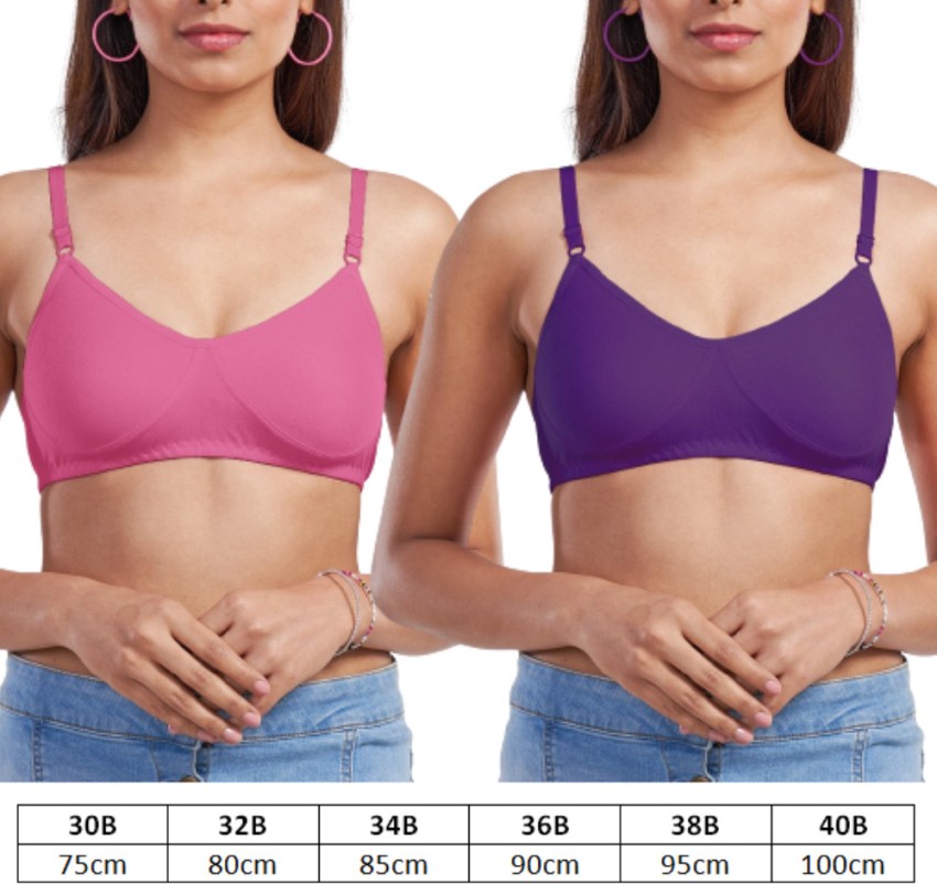 Buy Poomex® Cotton Bra for Girls and Women's - (Pack of 5) (Multicolour)  (30B) at