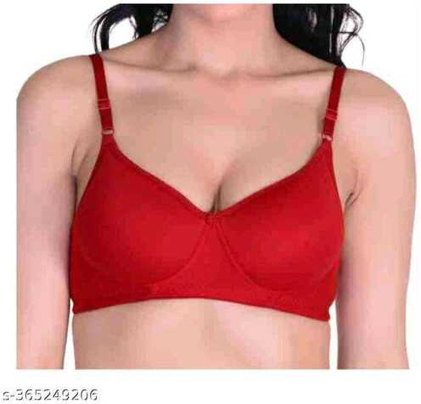 Anszainu Cotton Full Coverage Lightly-Padded Seamed Bra for Women