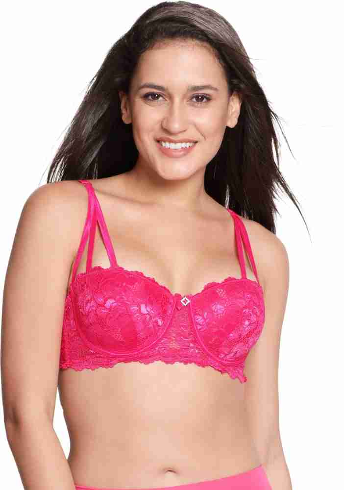 Buy online Red Solid T-shirt Bra from lingerie for Women by Susie