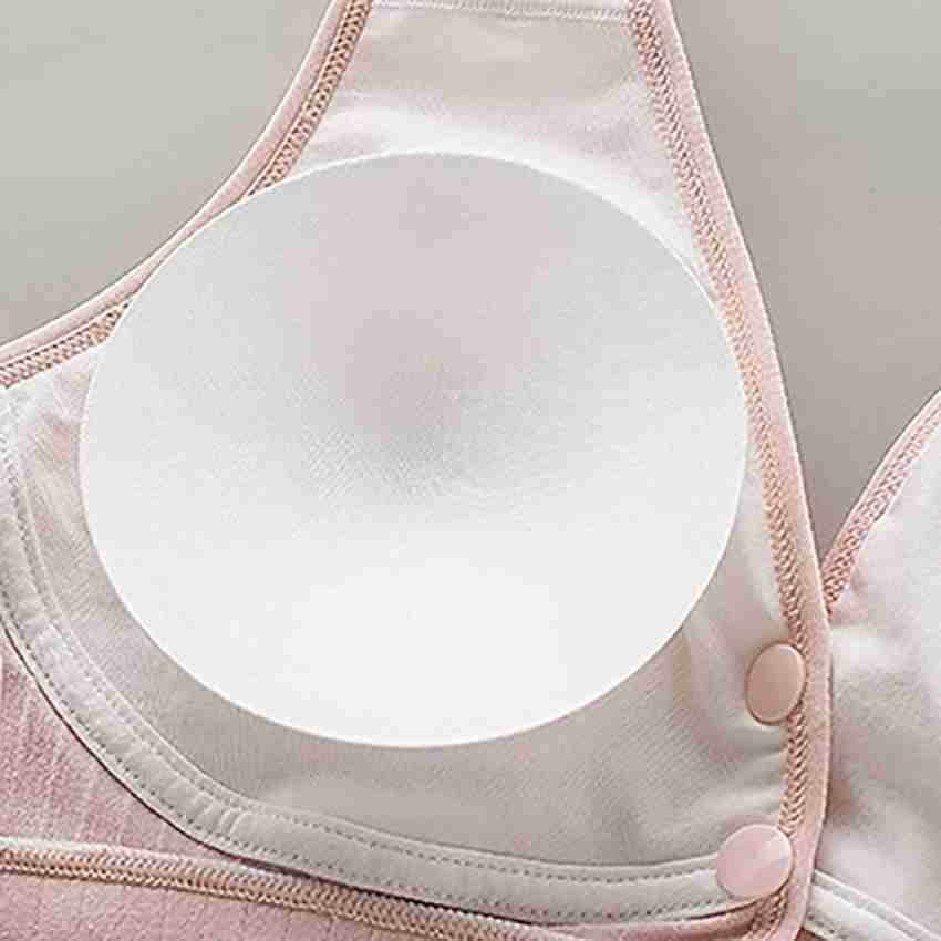 MOMISY Pink Size : 38 Women Maternity/Nursing Lightly Padded Bra