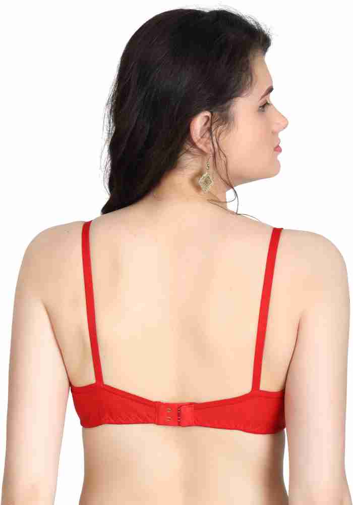 Buy Alishan Red Cotton Blend T-Shirt Lightly Padded Bra - 30B