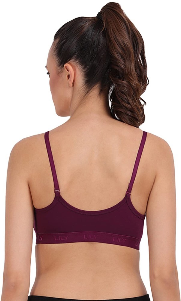 TRASA Broad Strip Non Wired Padded Sports Bra for Women - Black