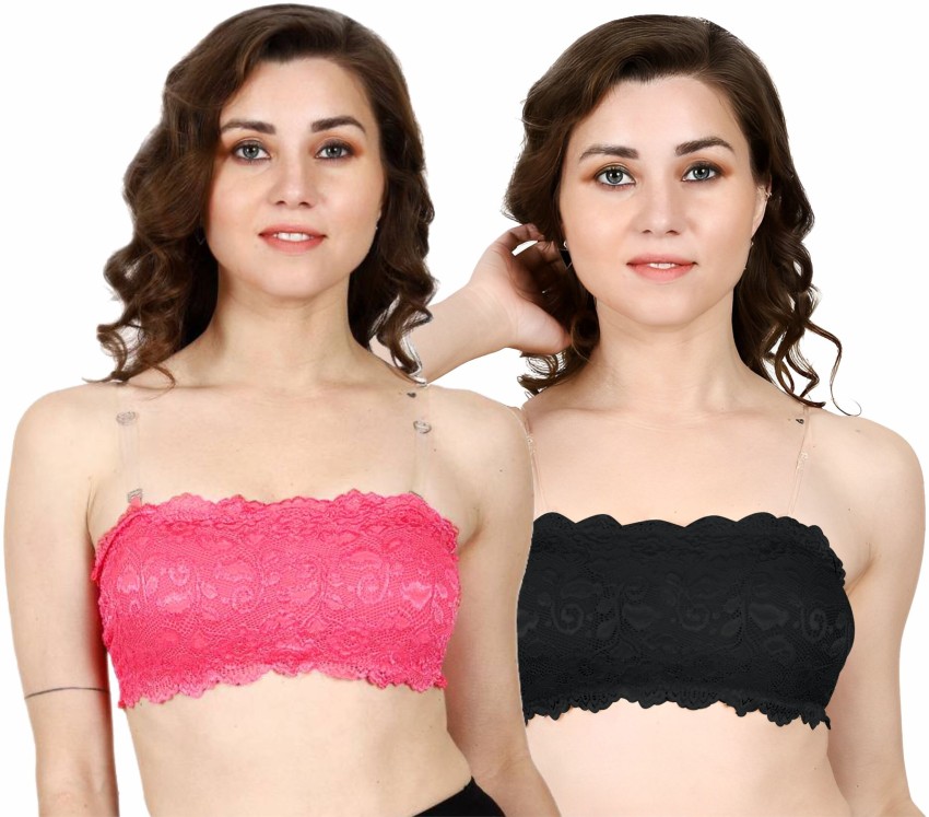 GARMONY Women Transparent Straps Tube Top Lace Net Bra / Bralette With Pad  Women Bandeau/Tube Lightly Padded Bra - Buy GARMONY Women Transparent Straps  Tube Top Lace Net Bra / Bralette With