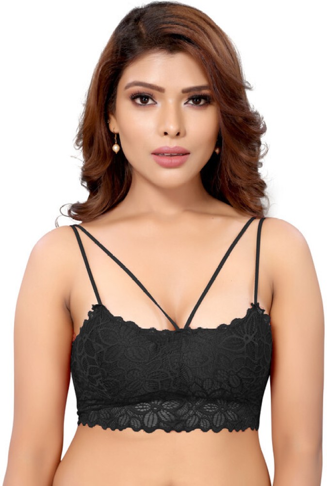 Buy KAMINI Net Lacy Bralette Bra Lightly Padded Bra with Lace