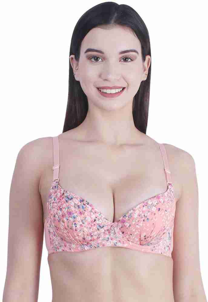 Buy Penance for you Women's Sexy Stylish Printed Push Up Bra Colour Combo ( 36, Aqua Blue-Skin-Pink) Online In India At Discounted Prices