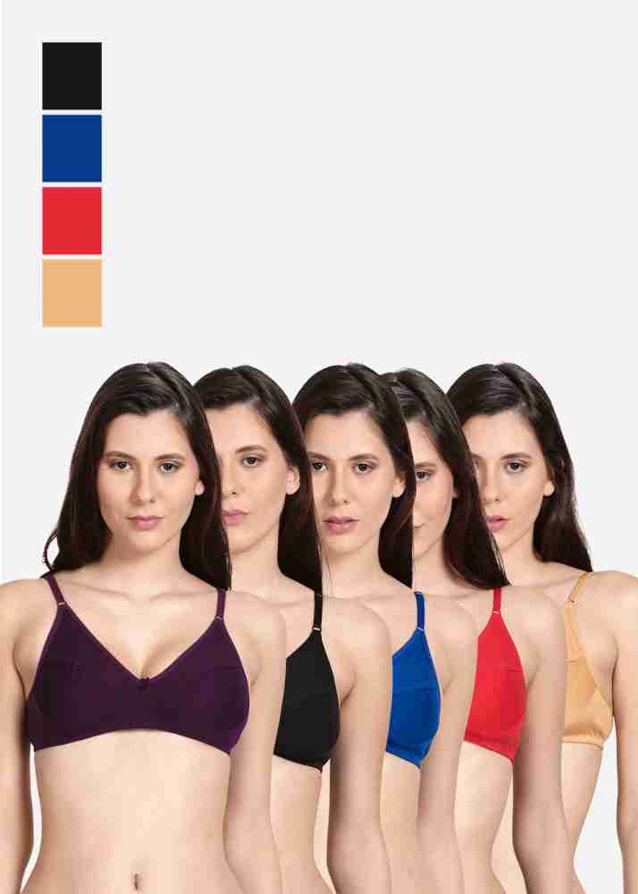 Shyle Shyle Non Padded Seamed Casual Bra-Multicolor(Pack of 5) Women  Everyday Non Padded Bra - Buy Shyle Shyle Non Padded Seamed Casual Bra-Multicolor(Pack  of 5) Women Everyday Non Padded Bra Online at