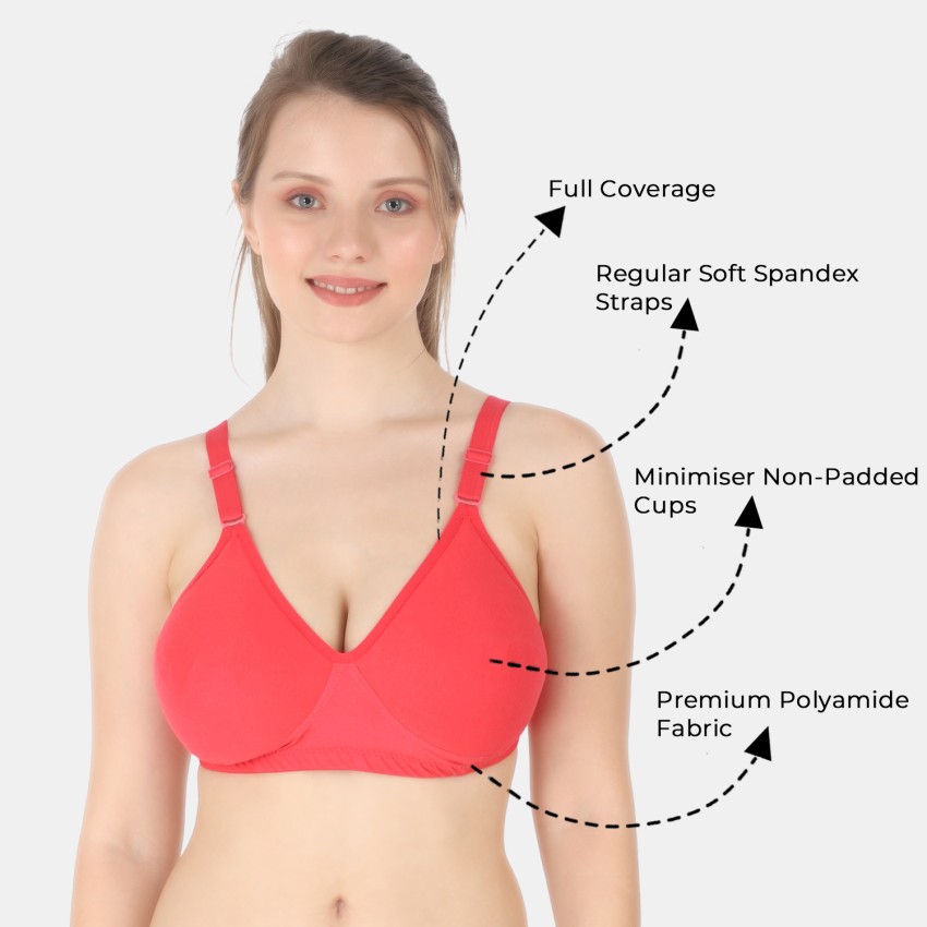 Buy Tweens Orange And Coral Full Coverage Non Padded T-Shirt Bra - Pack Of  2 (30B) Online