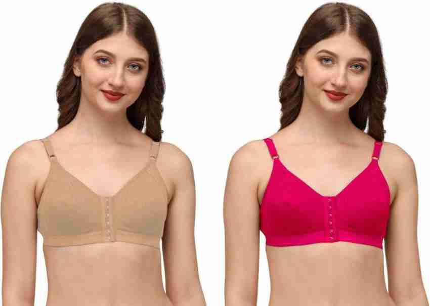 RKVILLA Front Hook Bra in multicolor - Pack of 2 - 30 to 50 Size Women Full  Coverage Non Padded Bra - Buy RKVILLA Front Hook Bra in multicolor - Pack of