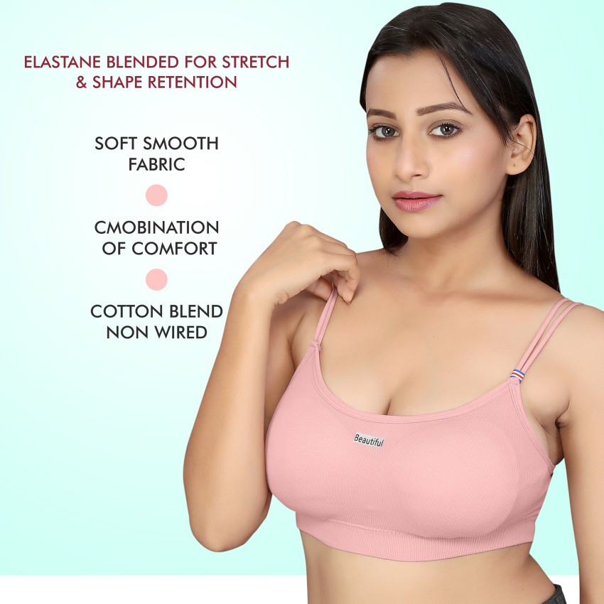 GRISHA Sports Bra for Women Everyday Lightly Padded Cotton Blend