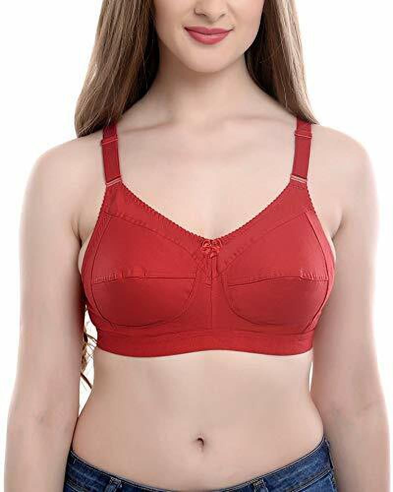 Buy Floret Women's Synthetic Padded Wire Free Everyday Bra Magenta