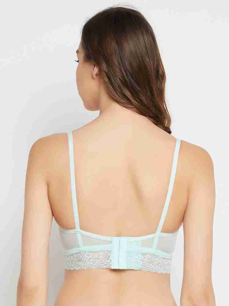 Buy Clovia Padded Non-Wired Full Coverage Long Line Lace Bralette