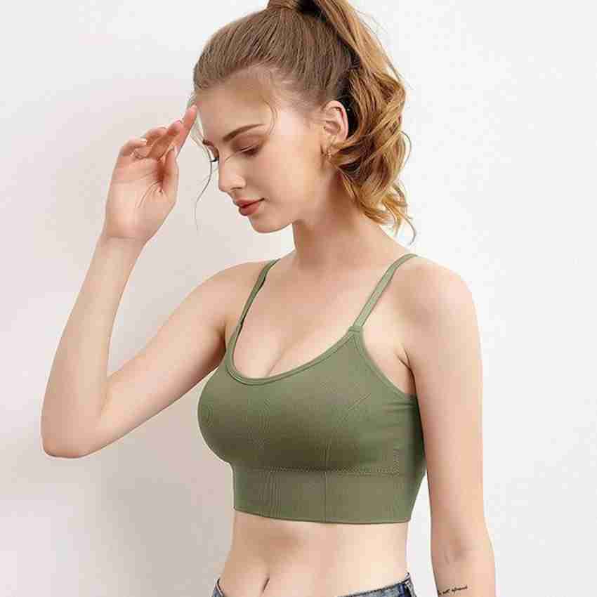 Buy Lalakiya'S - Women's Seamless Tube Top Padded Stylish Cotton Non-Wired Sports  Bra Light Grey color Online at Best Prices in India - JioMart.