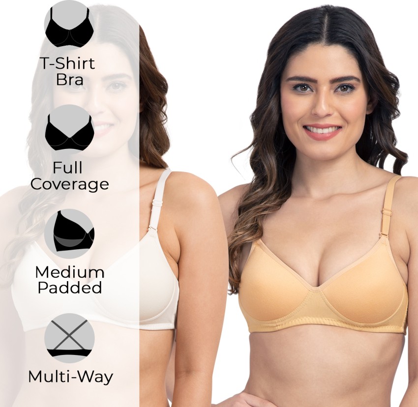 Women's Cotton Rich Padded BRA COLOR= Skin SIZE=36C