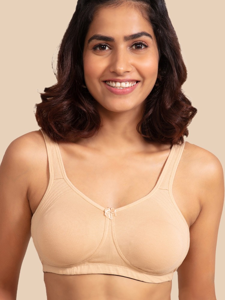 NYKD Encircled with Love Everyday Cotton Bra for Women Non Padded,  Wirefree, Full Coverage - Side Support Shaper - Bra, NYB169, WHITE, 36C,  1N,Size 36C