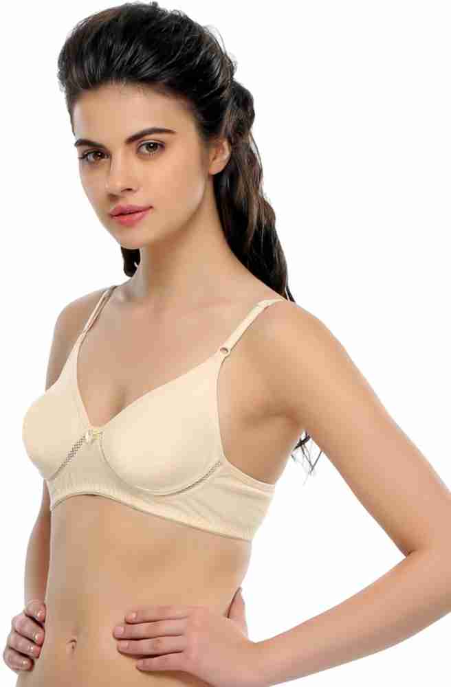 Buy Non-Padded Full Support Bra In Skin - Cotton Rich Online India