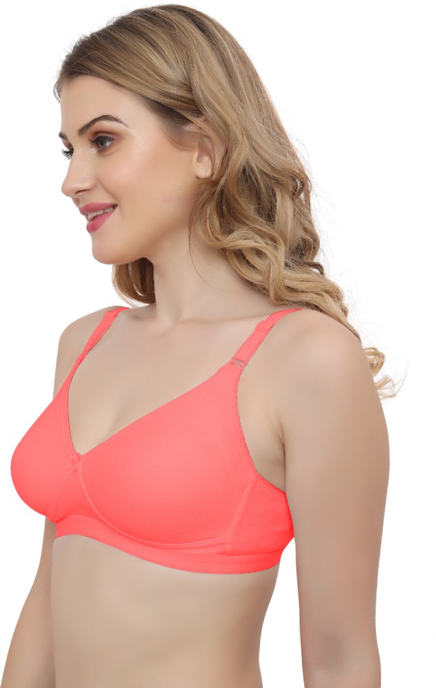 Buy Elina Women's Pink B-Cup Cotton Net Full Coverage Bra.(Set of 1) Online  at Low Prices in India 