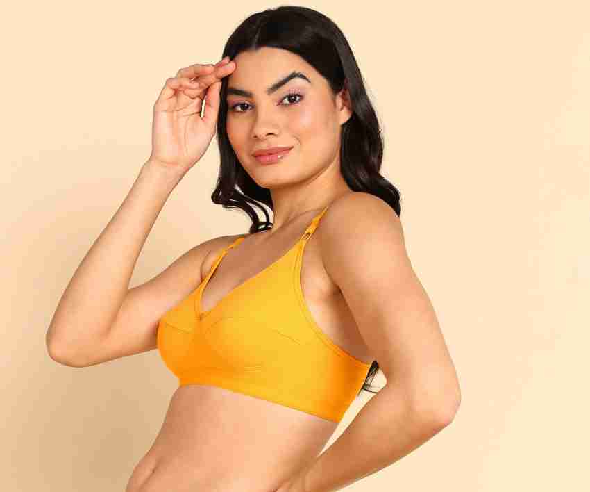 Kryptic Mustard Cotton Medium Coverage Bralette Bra