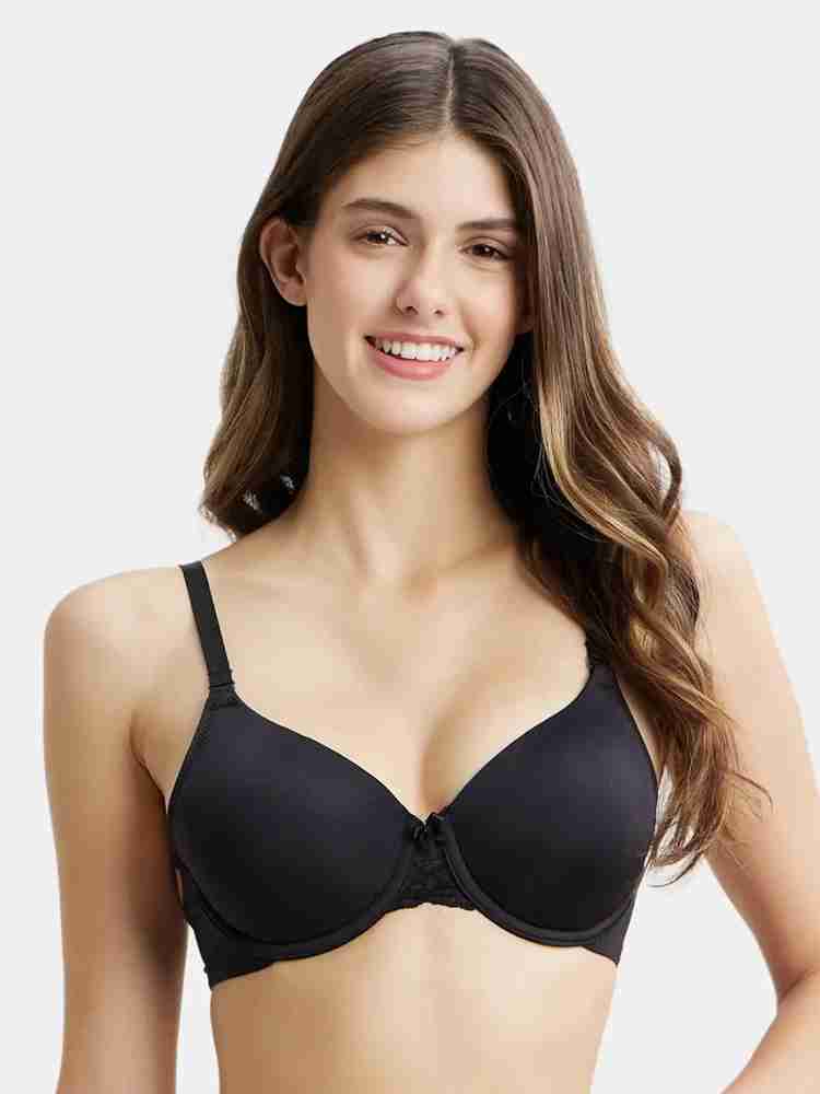 Buy Women's Under-Wired Padded Soft Touch Microfiber Nylon Elastane Stretch  Full Coverage Lace Styling Multiway T-Shirt Bra with Adjustable Straps -  Black 1817