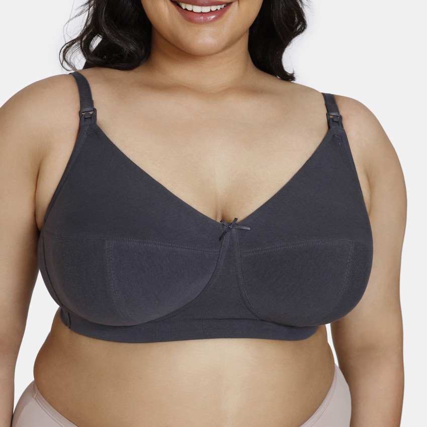 Buy Zivame Women's Cotton Elastane Non Padded Wired Casual 3/4Th Coverage Maternity  Bra (ZI10TRCOREABLUE0032D_Blue_32D) at