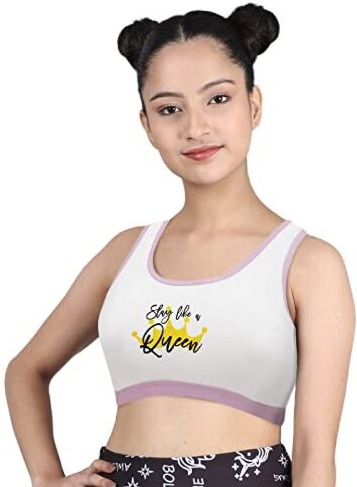 Buy BRAAFEE Pack of 6 Girls Everyday Training/Beginners Non Padded Teenager  Full Coverage Sports Cotton Bra (Multicolor) (XS) at