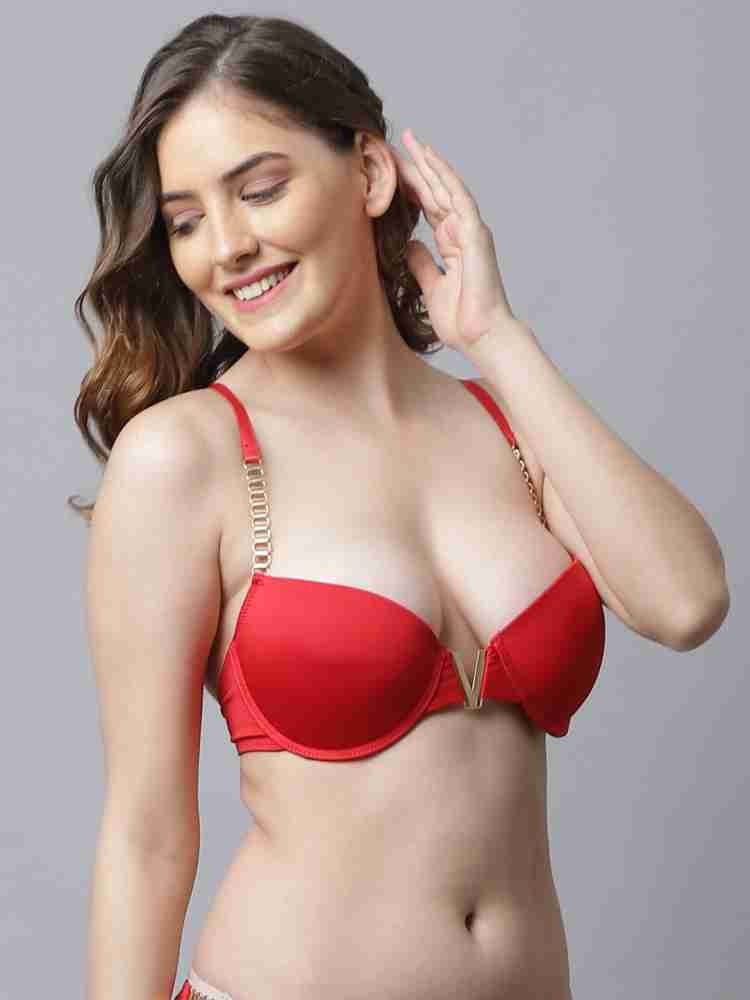 Buy online Front Open Solid Plunge Bra from lingerie for Women by Prettycat  for ₹409 at 55% off
