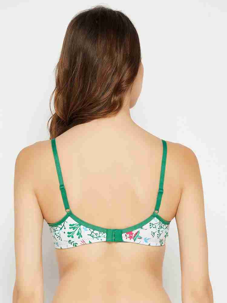 Buy Padded Non-Wired Full Cup Floral Print T-shirt Bra in White Online  India, Best Prices, COD - Clovia - BR1737B18