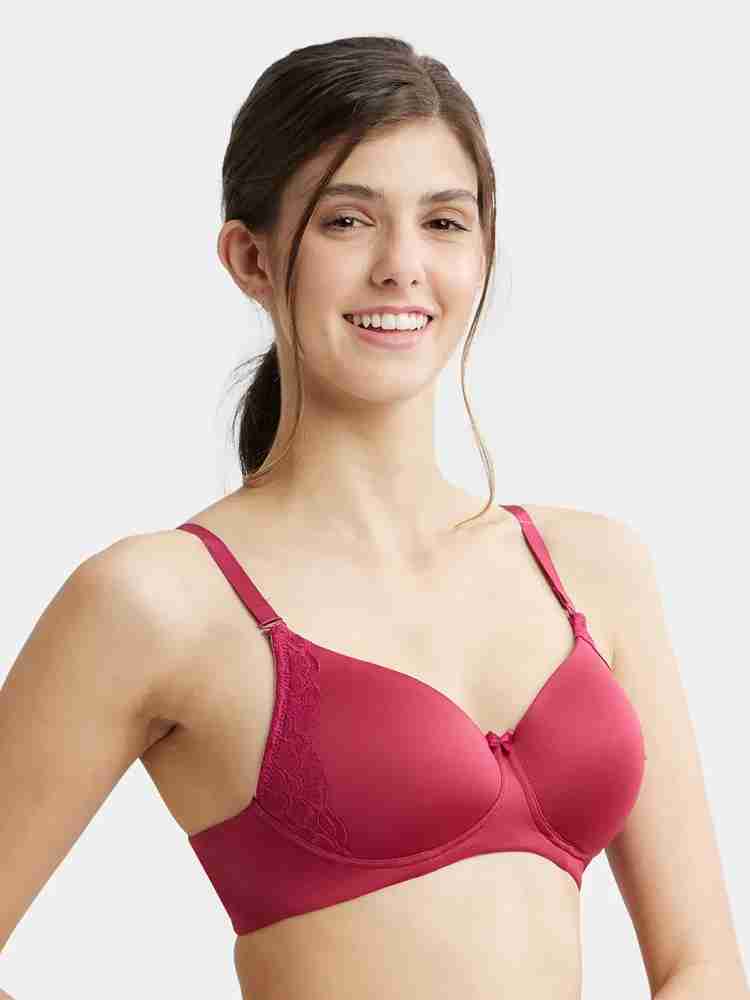 Buy Women's Wirefree Padded Soft Touch Microfiber Nylon Elastane Stretch Full  Coverage Lace Styling Multiway T-Shirt Bra with Adjustable Straps -  Fragrant Lily 1816