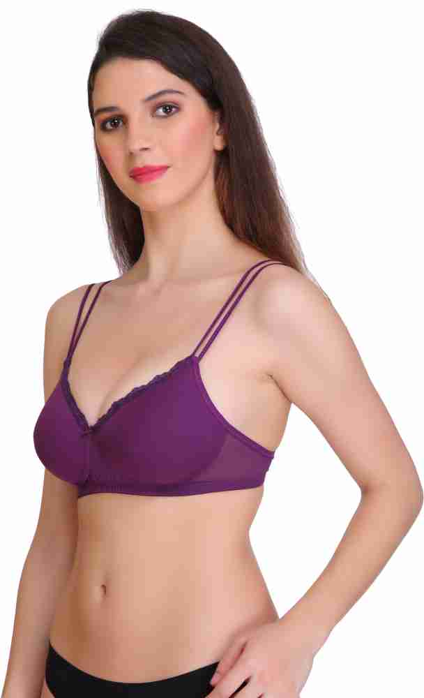 Buy Groversons Paris Beauty Wireless Seamless Full Coverage Tshirt Bra-Purple  Online