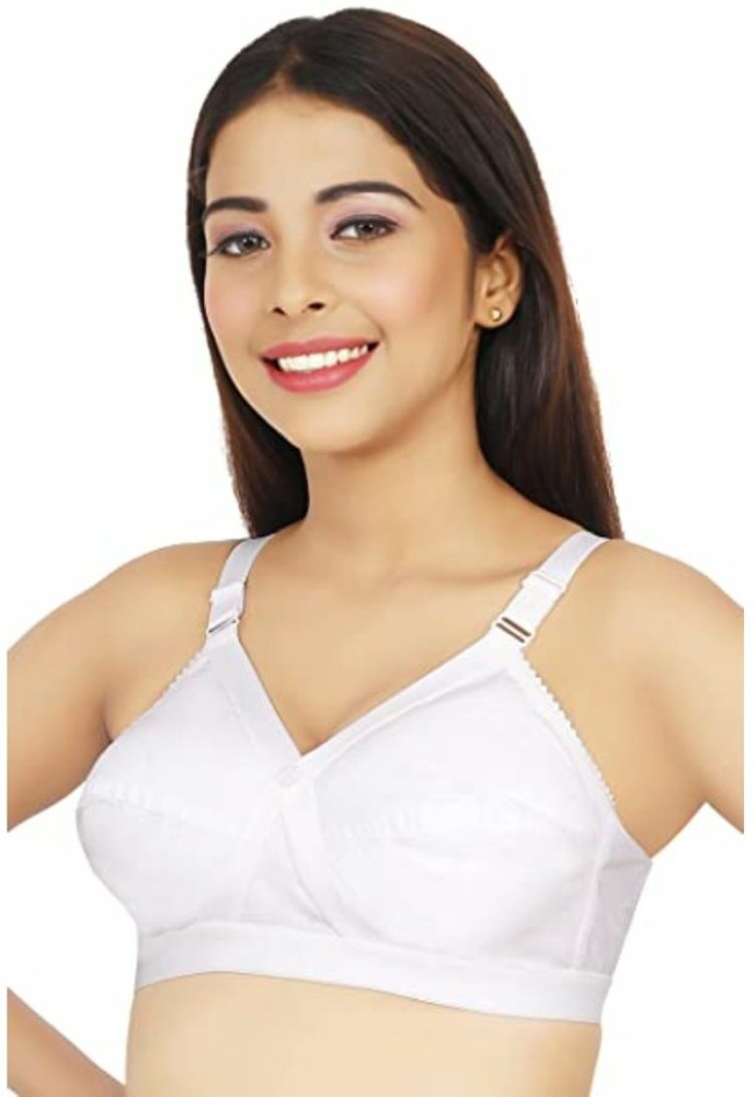 Buy A1 UNIQUE White Pure 100% Cotton Elastic Strap Bra for Women