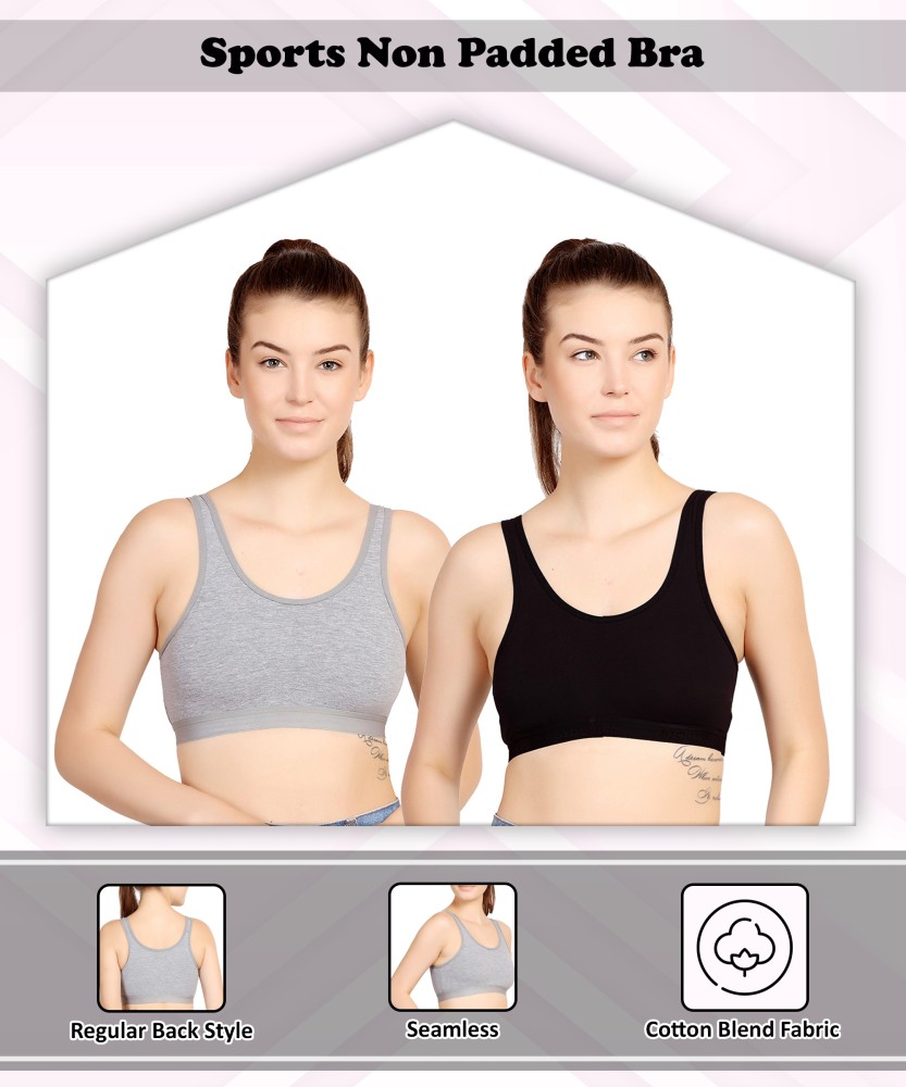 STOGBULL Best Quality Cotton Lycra Sports Bra Combo pack of 2 for girls and  women Women Sports Non Padded Bra - Buy STOGBULL Best Quality Cotton Lycra Sports  Bra Combo pack of