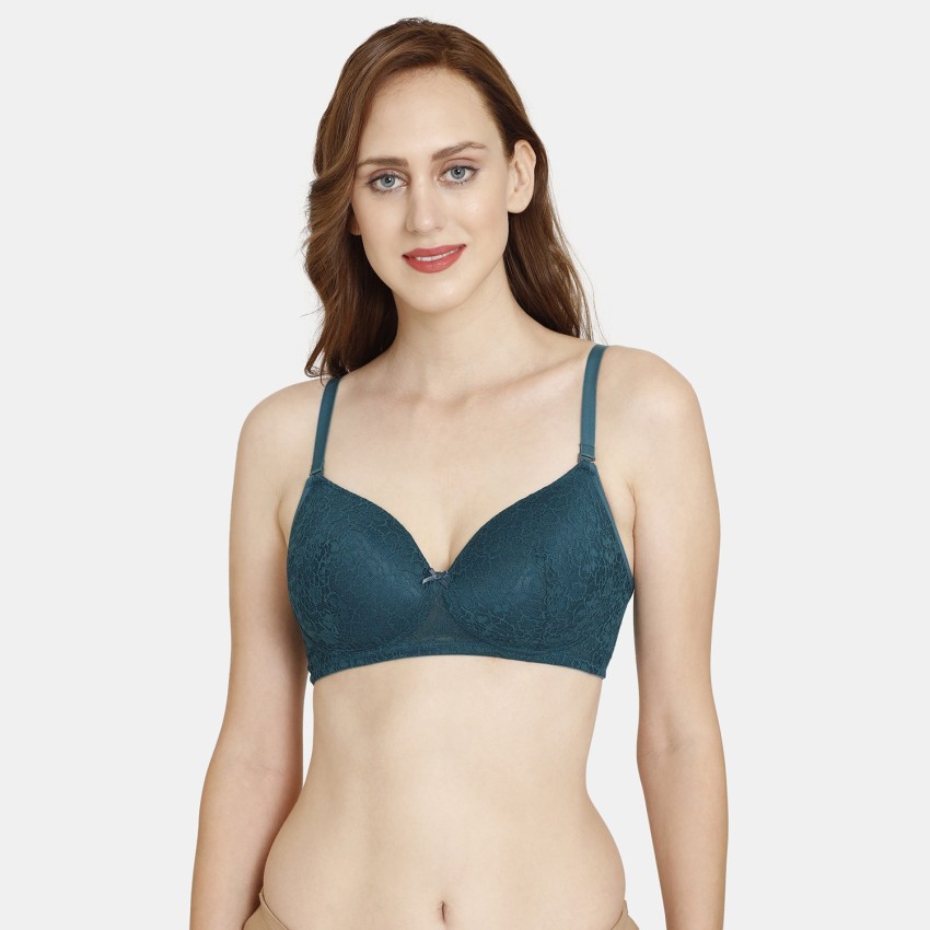 Buy Rosaline by Zivame Women's Polyester Elastane Padded Non-Wired Casual  T-Shirt Bra (RO1201FASHAGREN0036D_Green_36D) at