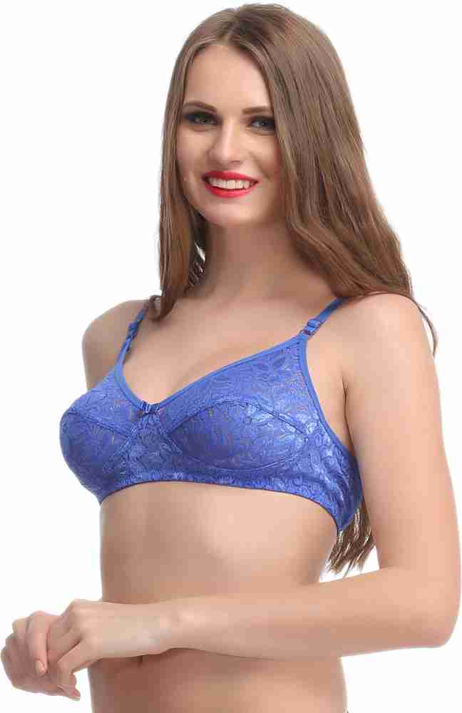 Clovia Lace Solid Non-Padded Full Cup Wire Free Full Figure Bra - Blue  Women Everyday Non Padded Bra - Buy Clovia Lace Solid Non-Padded Full Cup  Wire Free Full Figure Bra 