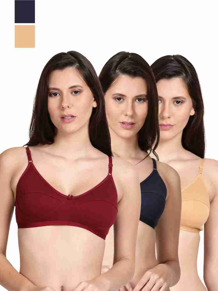shyaway Non Padded Seamed Casual Bra-Multicolor(Pack of 3) Women T