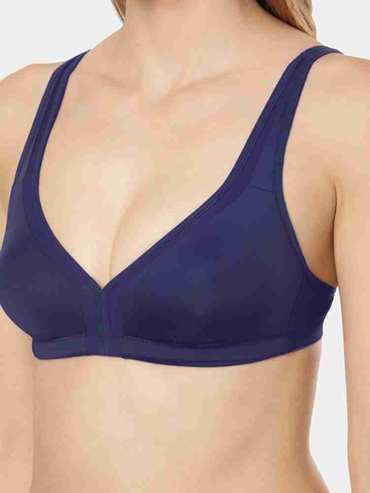 Buy Women's Wirefree Non Padded Soft Touch Microfiber Nylon Elastane  Stretch Full Coverage Stylised Mesh Panel T-Shirt Bra with Adjustable  Straps - Classic Navy 1820