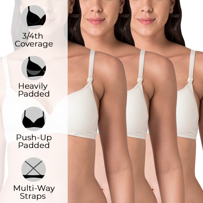 Buy Komli Heavily Padded T-Shirt Bra - Off White (38B) Online