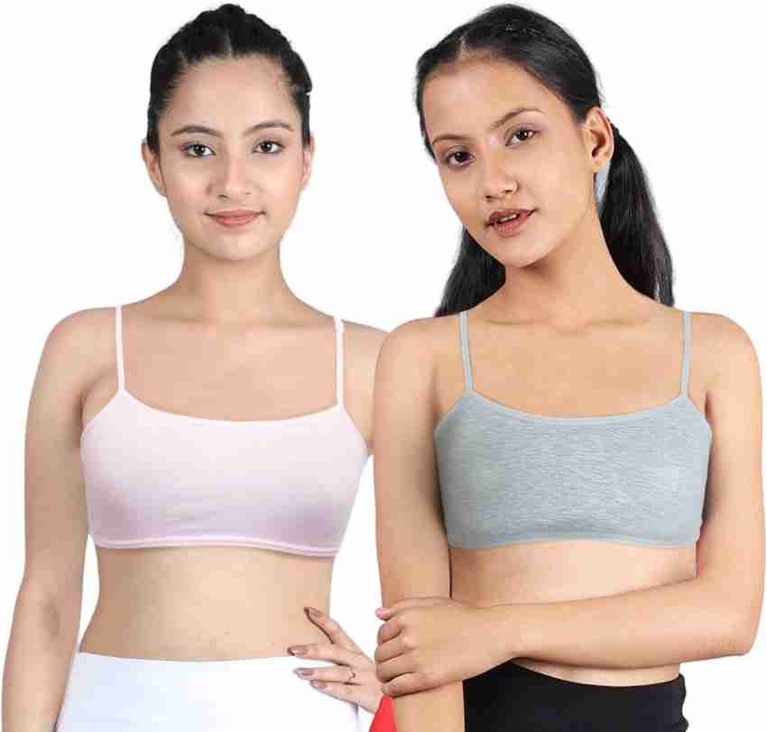 Buy DChica Sports Bra for Women & Girls, Cotton Non-Padded Full