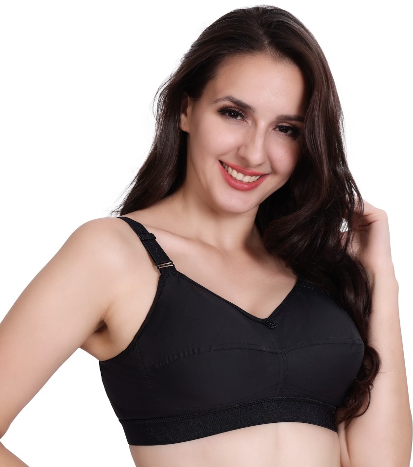 Trylo RIZA COTTONFIT-BLACK-36-C-CUP Women Full Coverage Non Padded Bra -  Buy Trylo RIZA COTTONFIT-BLACK-36-C-CUP Women Full Coverage Non Padded Bra  Online at Best Prices in India