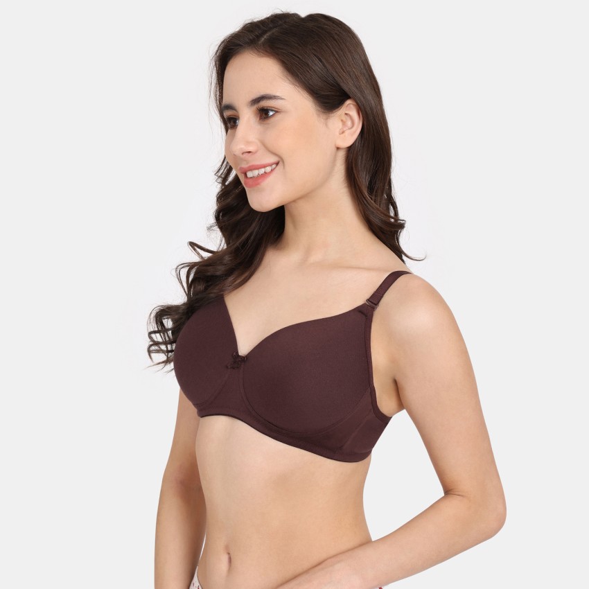 Buy Rosaline by Zivame Brown Lace Padded Bra for Women Online