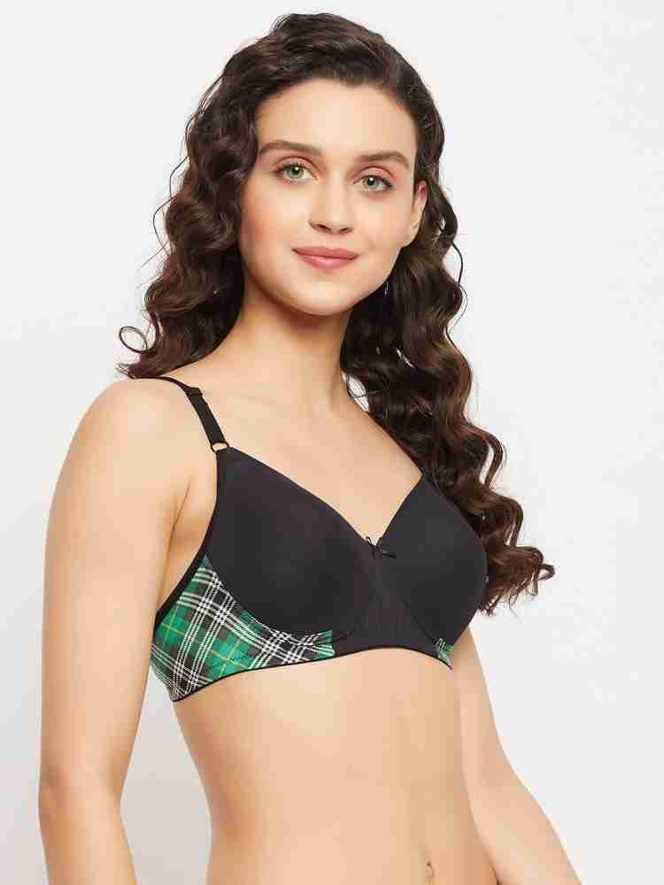 Clovia Padded Non-Wired Full Cup T-shirt Bra in Black Women