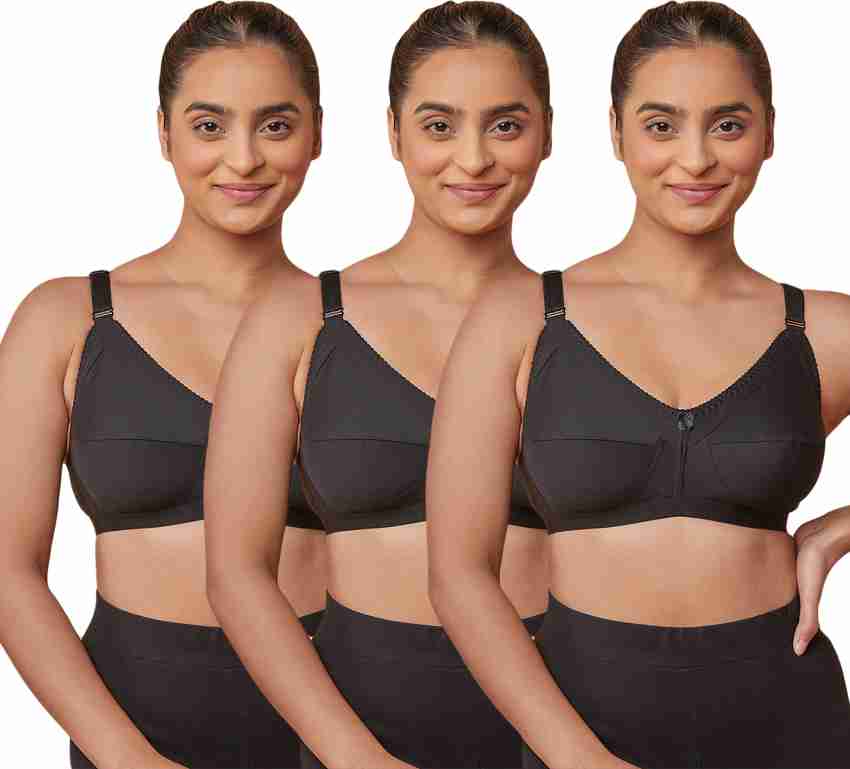 Buy MAASHIE M307 Women's Cotton Non-Padded Non-Wired Everyday Minimizer  Bra, Charcoal 30B