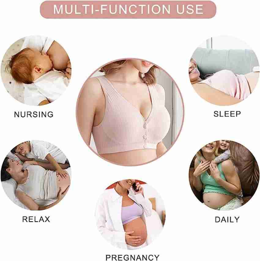 EYEOFPANTHER Women's Maternity Button Front Nursing Bra Comfy