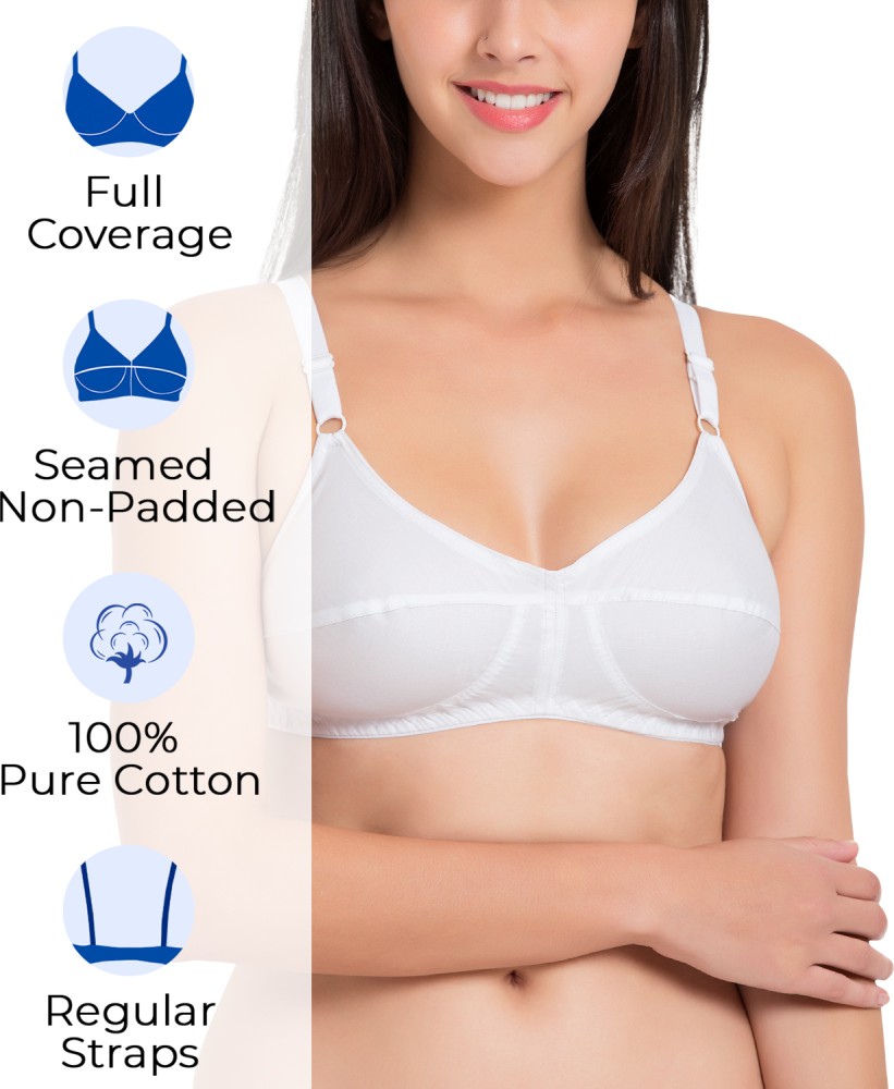 Buy Souminie Women's Cotton Non-Padded Wire Free Full Coverage Bra