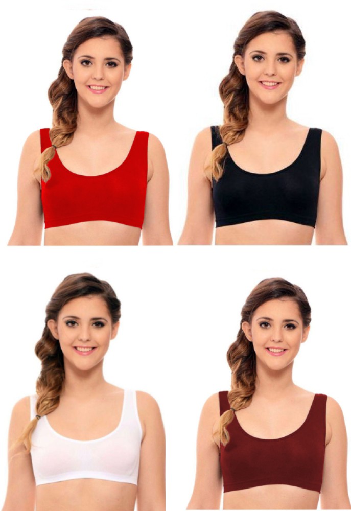Buy POOJA RAGENEE Pack Of 3 Full Coverage Non Wired Sports Bra