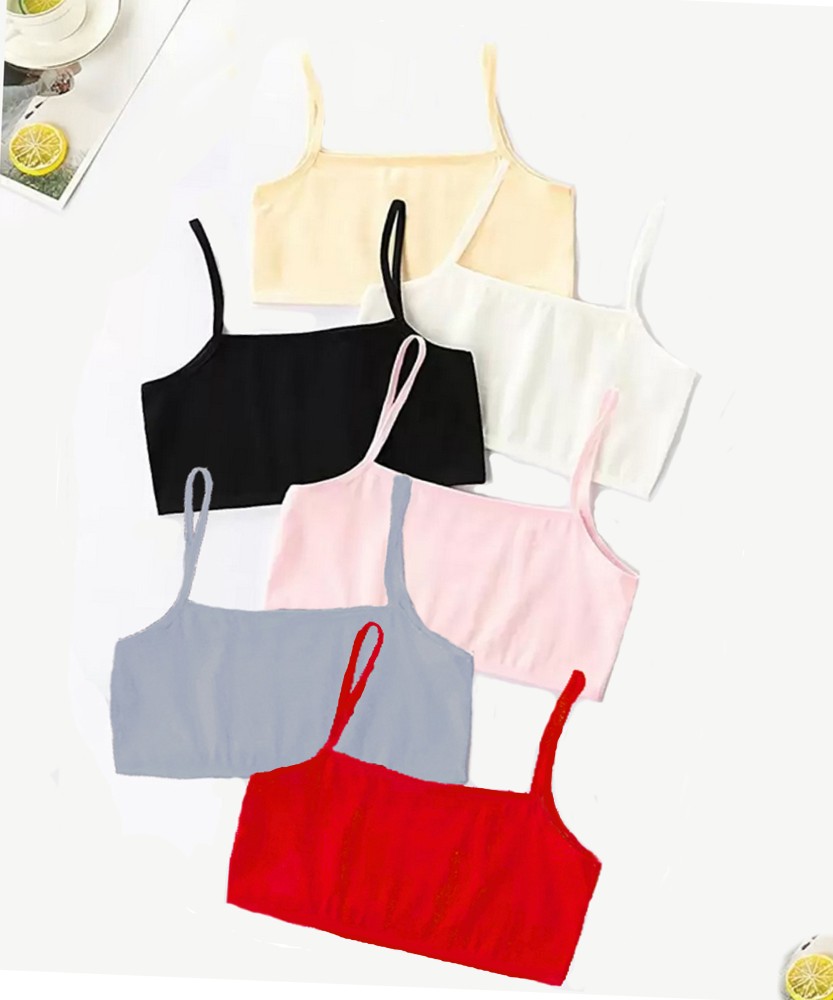 BRAAFEE Pack of 6 Girls's cotton non padded beginner bra Girls