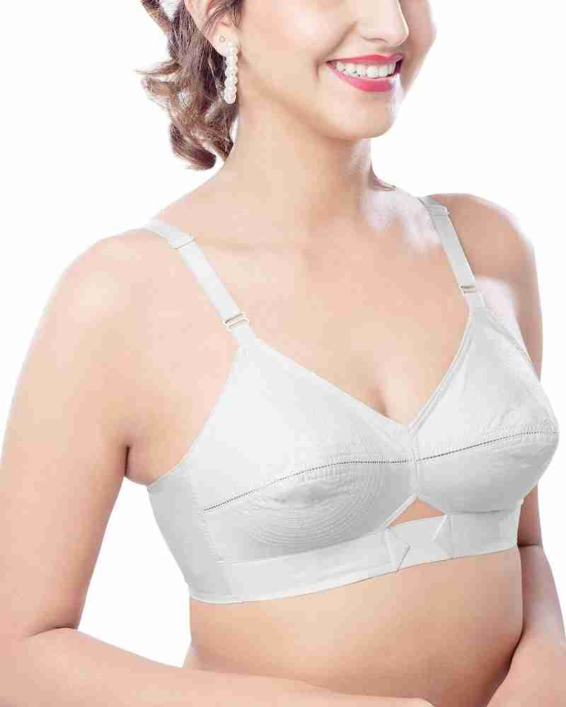 Full Figure Women's White Non Wired 100% Cotton Everyday, 51% OFF