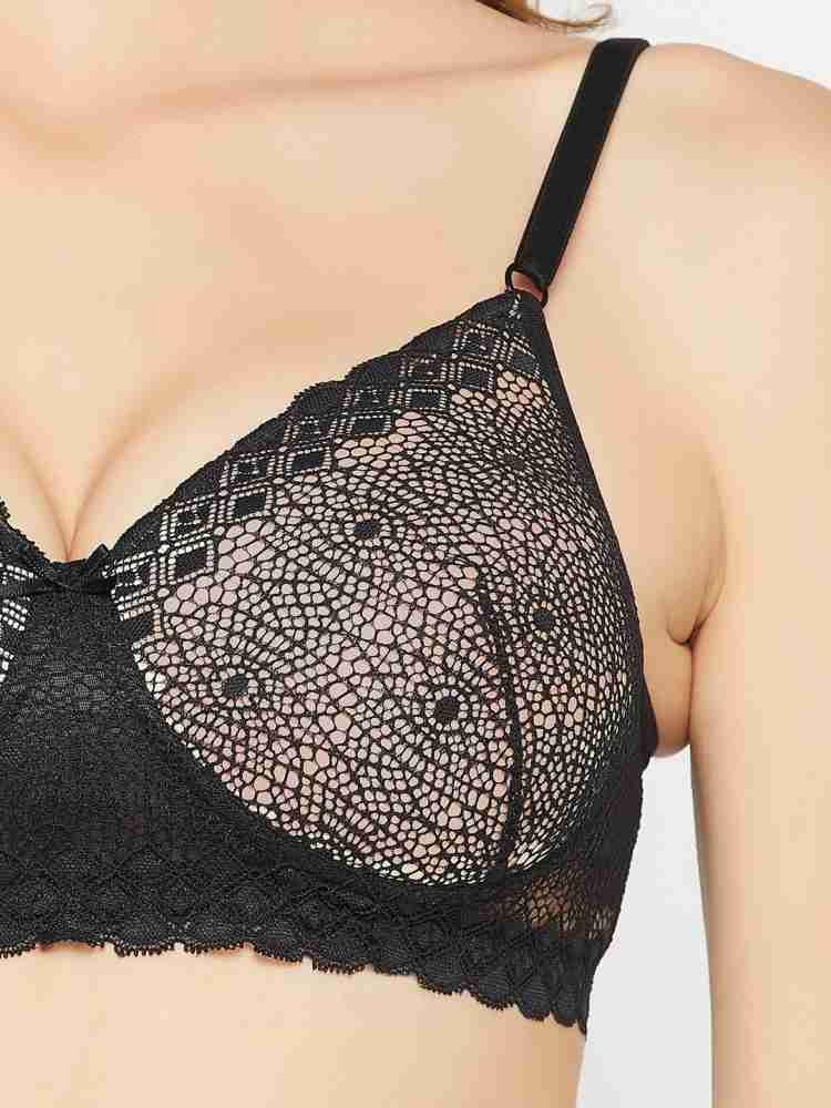 Buy Clovia Padded Non-Wired Full Cup Bra in Nude Colour - Lace