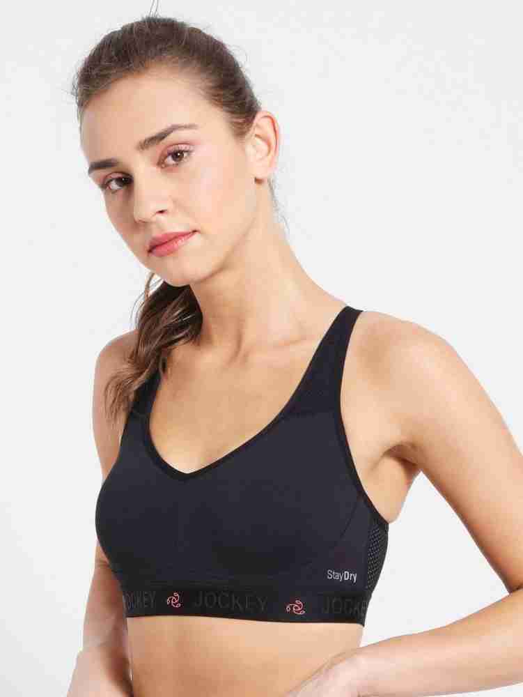 Hollow Back Workout Bra, Padded Uneck Sports Bra, Pure Color