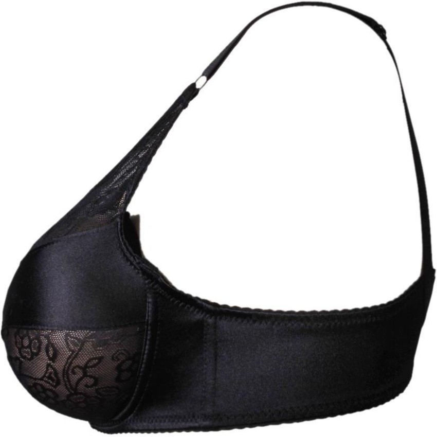 Silicon Padded Breast Cancer Bra With Pocket, Black, Size: 32B at