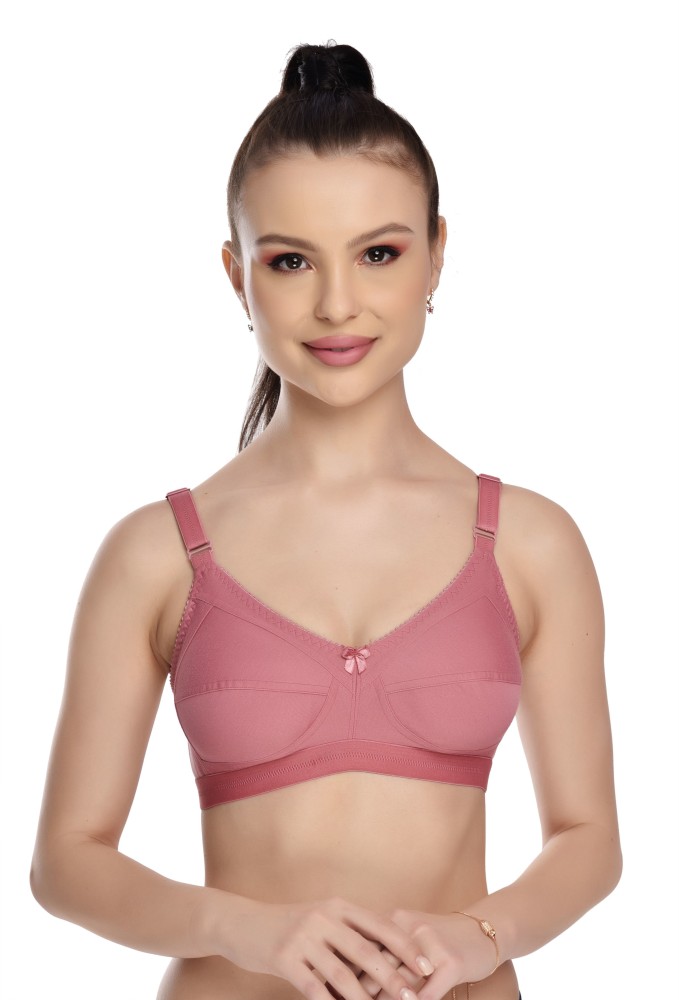 Buy Alishan Non Padded Cotton T Shirt Bra - Pink Online at Low Prices in  India 